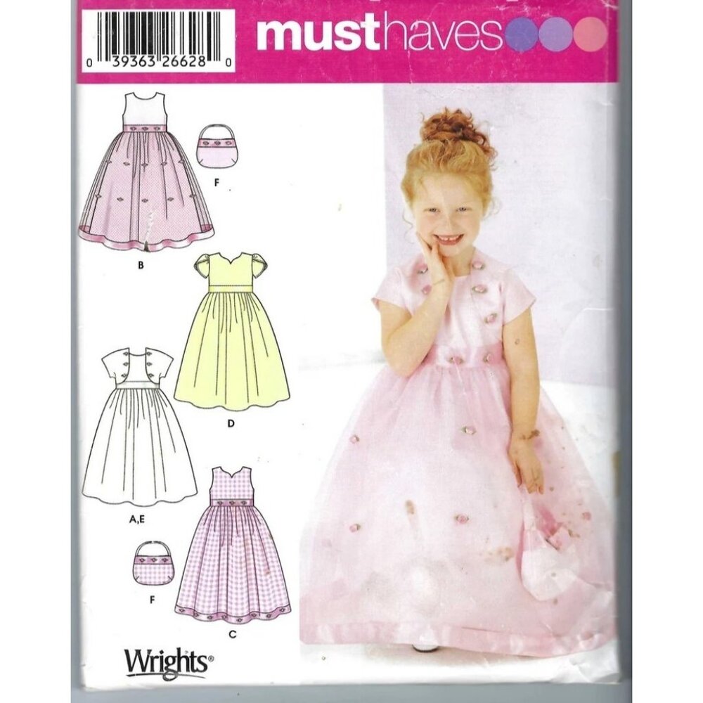 Simplicity Sewing Pattern 5638 Child Dress Jacket Purse Size 5-8‎ Girls Uncut